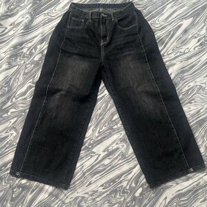 Black Wide-Leg Jeans